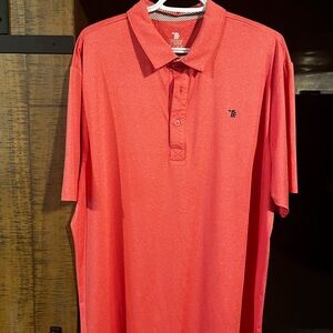 Men's Performance Polo in Coral with Subtle Logo